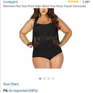 Womens Plus Size Tassel Swimsuit ***TOP ONLY***